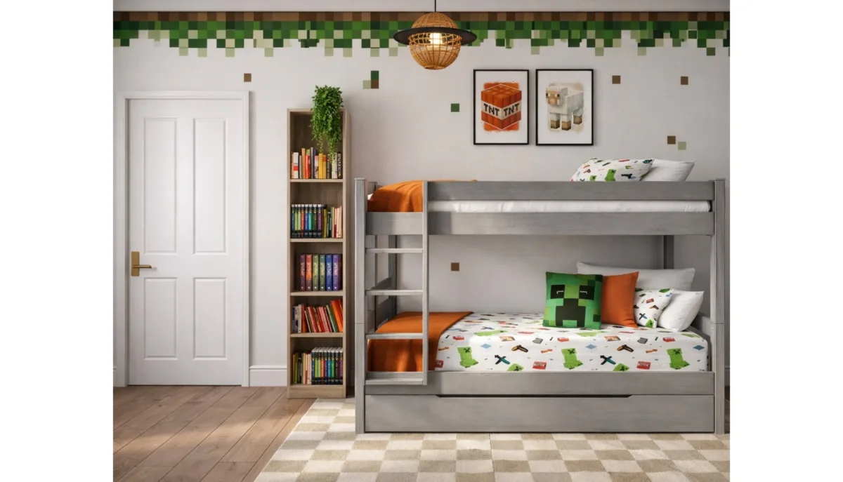 Boy’s Minecraft themed bedroom