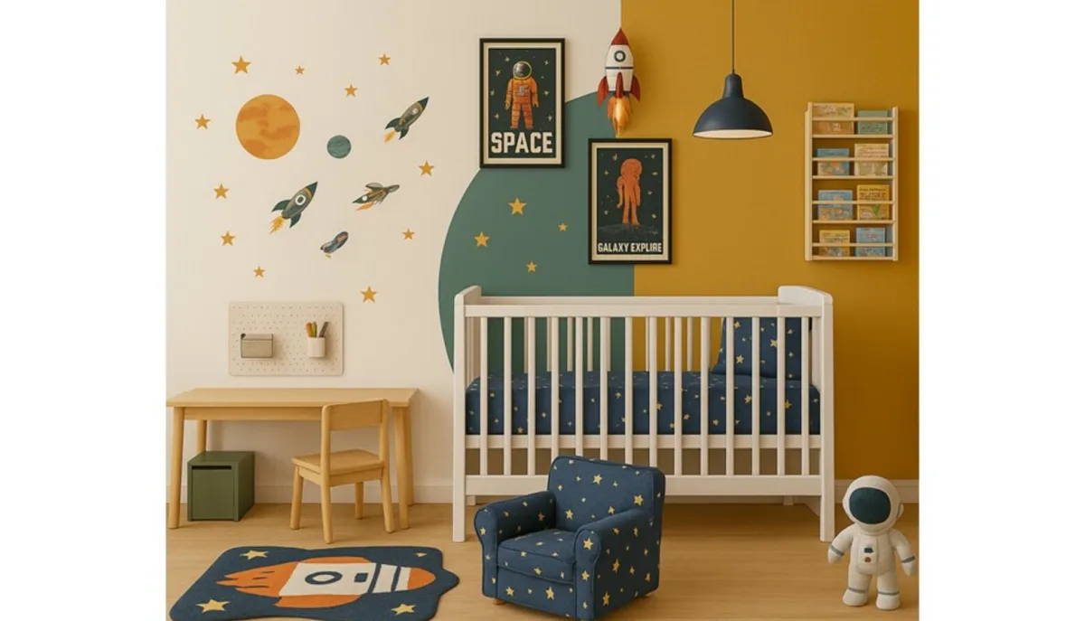 Cosmic Space-themed toddler’s bedroom