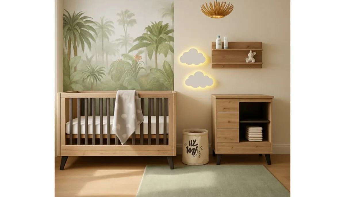 Tropical-themed toddler’s bedroom